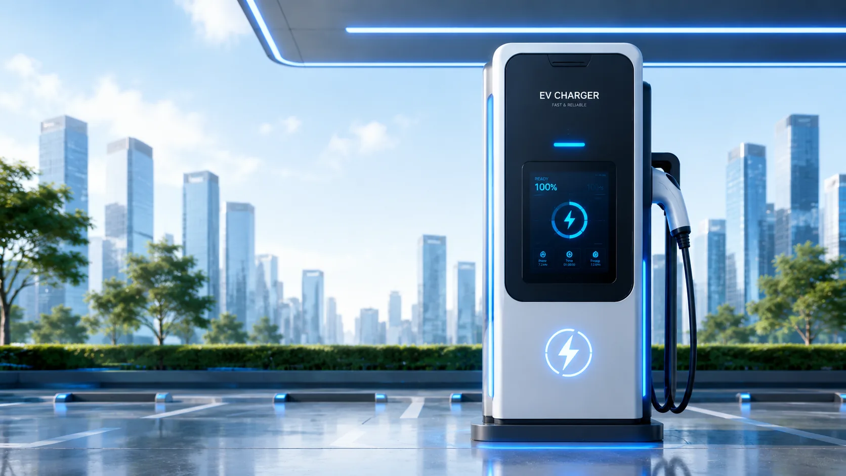 設置されたEV急速充電器